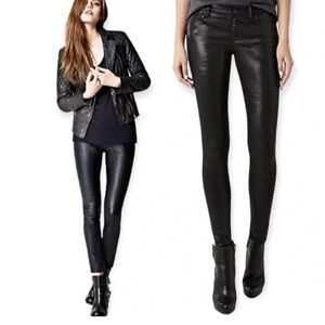 All Saints Alex Style Black Coated Skinny Jeans Size 28 NWOT